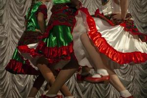 danza Lezioni su palcoscenico. dettagli di dell'artista Abiti. danza si sposta. foto