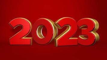contento nuovo anno 2023, 3d testo stile foto