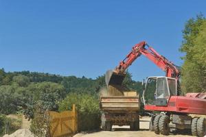 industriale camion caricatore scavatrice foto