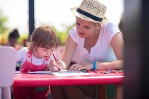 mamma e poco figlia disegno un' colorato immagini foto