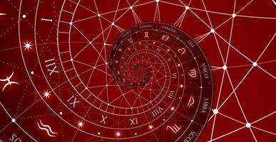 sfondo astrologico con segni zodiacali e simbolo. foto