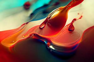 trasparente colorato olio gocce avvicinamento astratto sfondo, neurale Rete generato arte foto