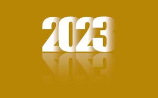 2023 creativo concetto impostato di contento nuovo anno manifesti. design modelli per celebrazione e stagione decorazione. giallo pendenza sfondi per marchio, striscioni, coperture foto
