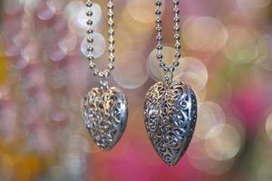 collana di amore del cuore d'argento di San Valentino foto