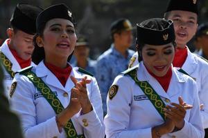 Ubud, Indonesia - agosto 17 2016 - indipendenza giorno è festeggiare tutti in giro nel il nazione foto