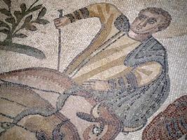 antico romano mosaico di villa del casale, sicilia foto