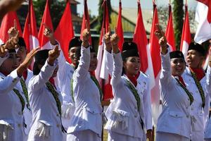 Ubud, Indonesia - agosto 17 2016 - indipendenza giorno è festeggiare tutti in giro nel il nazione foto