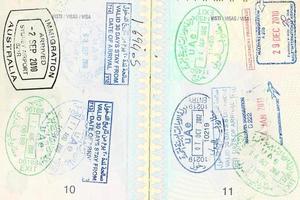 passaporto Visa di diverso destinazioni foto