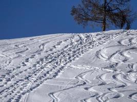 dolomiti neve panorama alpino sciare via pendenza brani foto