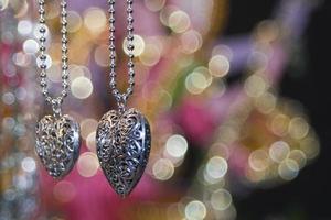 collana di amore del cuore d'argento di San Valentino foto