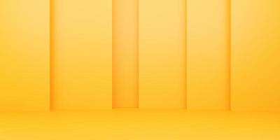 Rendering 3d di uno sfondo minimo astratto giallo arancione vuoto. scena per design pubblicitario, pubblicità cosmetica, spettacolo, tecnologia, cibo, banner, crema, moda, bambino, lusso. illustrazione. esposizione del prodotto
