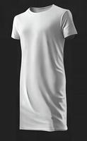 mockup di t-shirt corpo lungo manica corta slim fit colore bianco foto