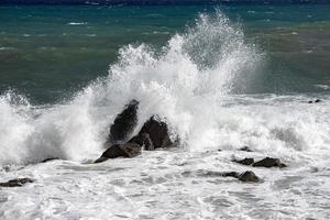 costiero mare tempesta tempesta grande onda foto