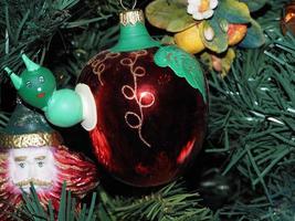 Natale natale albero bicchiere mano fatto artigianale palla foto