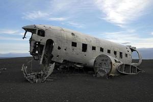 abbandonato aereo relitto a solheimasandur, Islanda foto