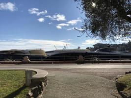 Barche distrutto di tempesta hurrican nel rapallo, Italia foto