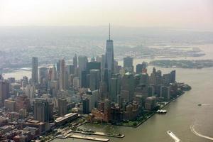 nuovo York Manhattan aereo Visualizza su nebbioso giorno foto