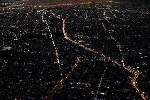 Messico città aereo notte Visualizza panorama di pesante traffico foto