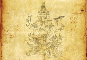 tradizionale tailandese arte nel Ramayana letteratura. il vecchio carta foto