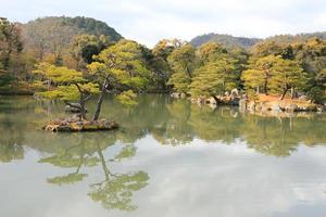 giardino giapponese al famoso kinkakuji foto