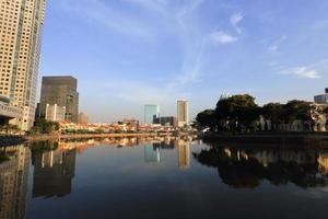 skyline del quartiere degli affari di singapore, singapore foto