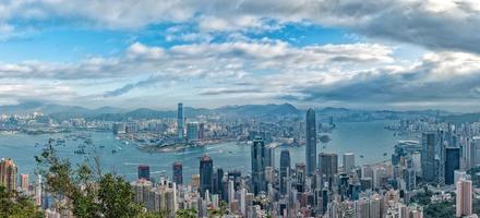 vista panoramica di hong kong dalla vetta foto