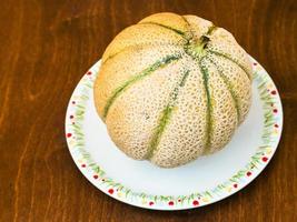 siciliano melone Cantalupo melone su piatto foto