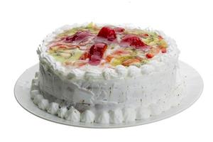 torta alla crema con fragole foto