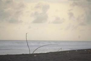 foto di spiaggia scenario su un' soleggiato giorno, visibile spiaggia sabbia e costiero acque
