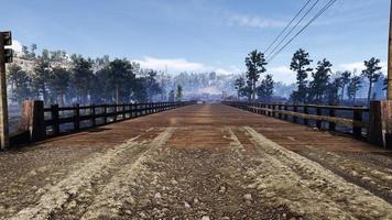 3d interpretazione di un' strada nel il mezzo di natura rurale mezzi di trasporto sistema foto