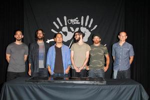 los angeles, giu 18 - linkin parco, Mike shinoda, rapinare bordone, Joe ahah, Brad delson, dave farrel, chester bennington a il linkin parco rockwalk induzione cerimonia a il chitarra centro su giugno 18, 2014 nel los angeles, circa foto