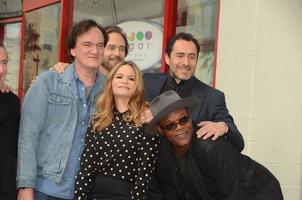 los angeles, dec 21 - Quentino Tarantino, jennifer jason leigh, brama rigido, demian bichir, samuel l jackson a il Quentino tarantino hollywood camminare di fama stella cerimonia a il hollywood blvd su dicembre 21, 2015 nel los angeles, circa foto