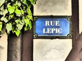 parigi -plaque de rue - rue lepic - montmartre foto