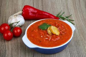 zuppa tradizionale spagnola - gazpacho foto