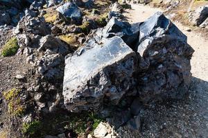 masso a laugahraun lava campo nel Islanda foto