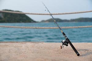 un' pesca asta con mare sfondo, pesca. foto