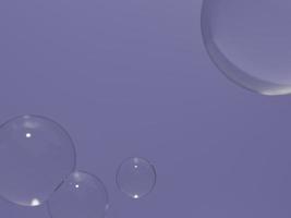 viola fondale con bolle per cosmetico Prodotto Schermo. 3d resa. foto