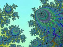 bellissimo Ingrandisci in il infinito matematico mandelbrot impostato frattale. foto