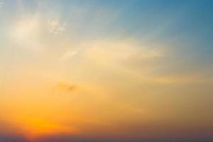 tramonto nuvole nel il vasto blu cielo sfondo foto