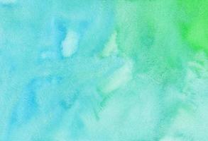 acquerello leggero blu e verde sfondo struttura. acquerello astratto turchese sfondo, mano dipinto. foto