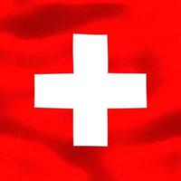 bandiera svizzera - bandiera in tessuto sventolante realistica foto