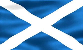 bandiera della scozia - bandiera sventolante realistica in tessuto foto