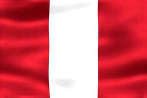 3d-illustrazione di una bandiera del Perù - bandiera sventolante realistica del tessuto foto