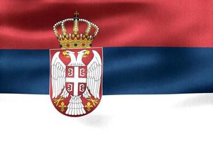 3d-illustrazione di una bandiera della Serbia - bandiera sventolante realistica del tessuto foto