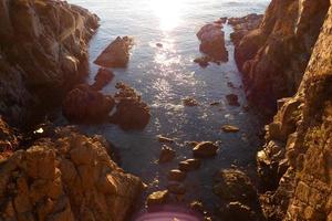 catalano costa brava nel il cittadina di s'agaro, mediterraneo mare a alba. foto