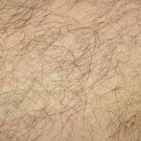 vicino su dettaglio di umano pelle con capelli. mans peloso gamba foto
