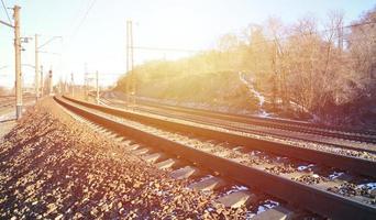 inverno Ferrovia paesaggio foto