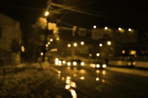 sfocato paesaggio di notte città foto