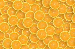 modello di fette di agrumi d'arancia. agrume piatto lay foto