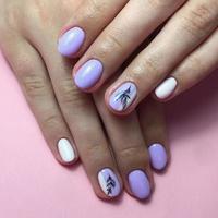 manicure di diverso colori su chiodo. femmina manicure su il mano su rosa sfondo foto